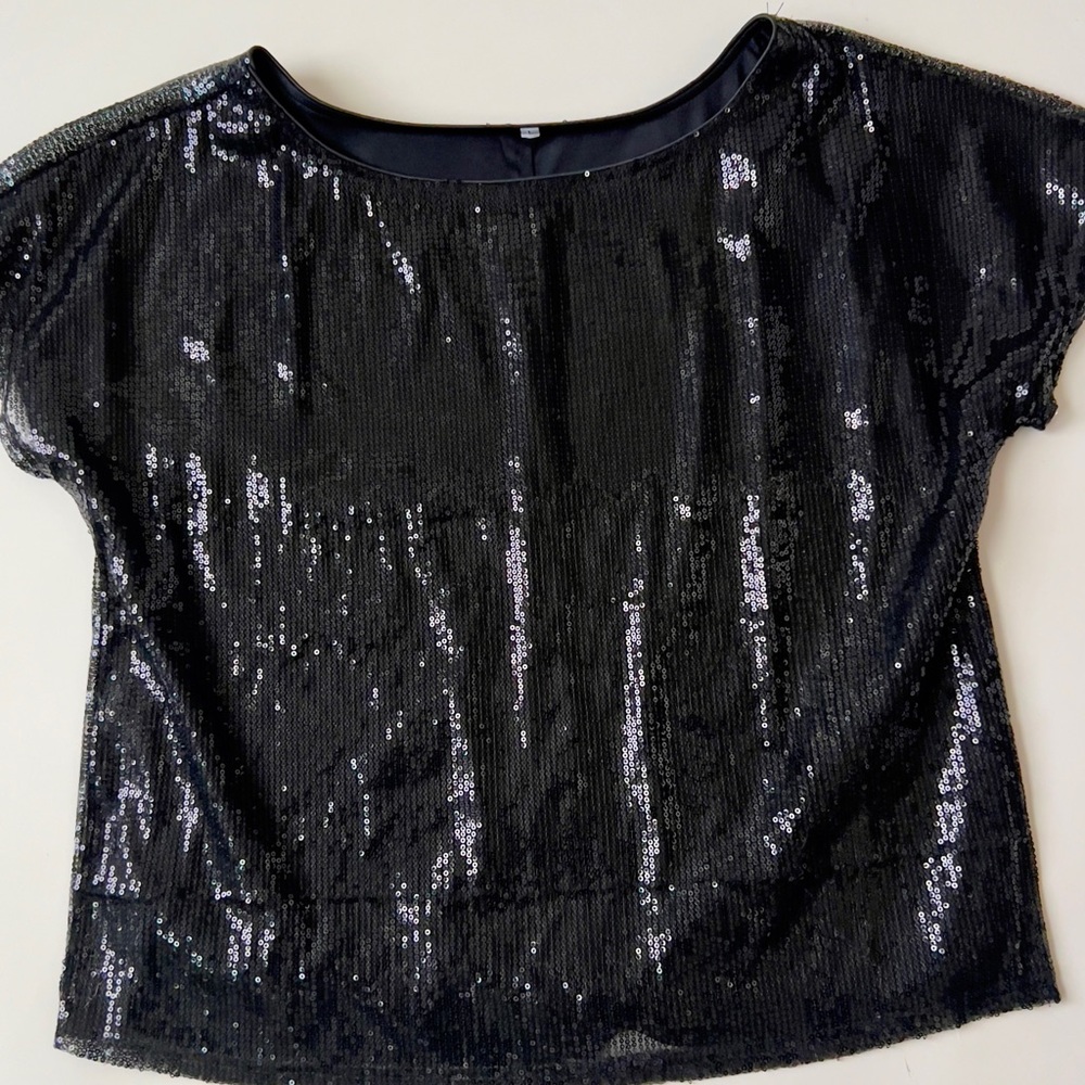 Black Sequin Women's Top